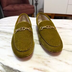Sam Edelman Loraine Bit Loafers, Olive Green Velvet Corduroy, Women's US 8